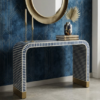 Striped bone inlay console table
