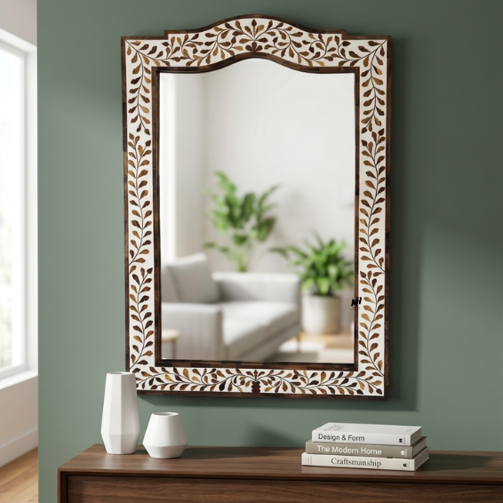 Teak Inlay Mirror