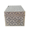 Handmade Grey bone inlay jewelry box in leaf pattern