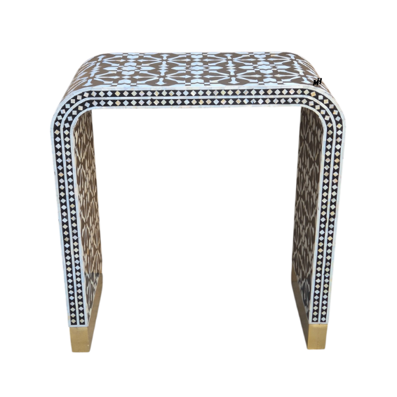 Black Mother of Pearl Inlay Console Table