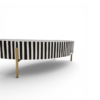 Round bone inlay center table with black and white chevron pattern Round bone inlay center table with black and white chevron pattern