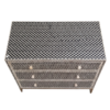 Black and white bone inlay chest of drawers in scalloped pattern Bone Inlay Chest of Drawers | Black & White Dresser