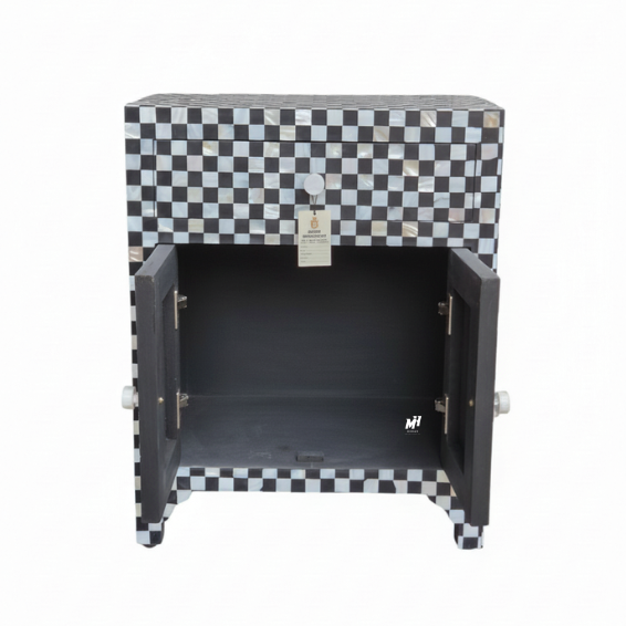 Mother of Pearl Inlay Bedside Table | Small Cabinet