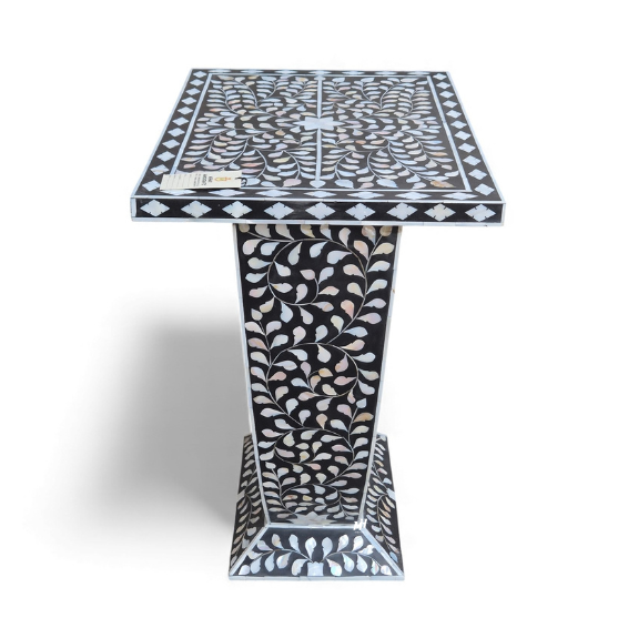 2 Mother of Pearl Inlay Floral Side Table
