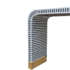 Black and white striped mother of pearl inlay console table