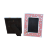 Set of two coral pink mother of pearl inlay photo frames