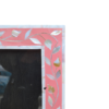 Set of two coral pink mother of pearl inlay photo frames