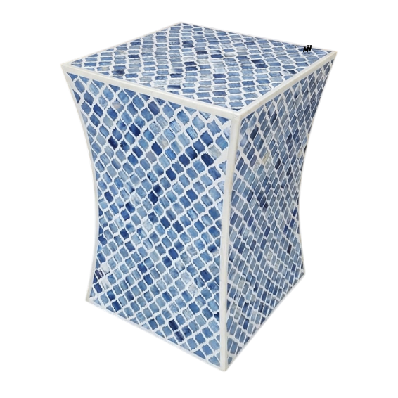 Blue bone inlay side table