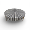 Round bone inlay center table with black and white chevron pattern Round bone inlay center table with black and white chevron pattern