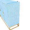 Sky blue and white bone inlay sideboard cabinet