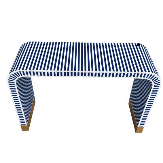 Striped bone inlay console table