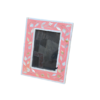 Set of two coral pink mother of pearl inlay photo frames