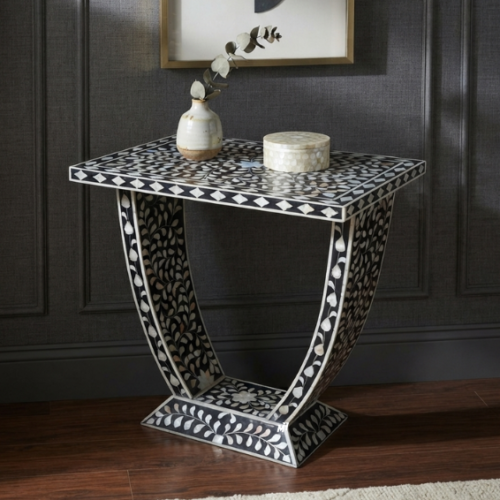 Mother of Pearl Inlay Floral Side Table