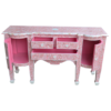 Pink mother of pearl inlay sideboard with floral pattern