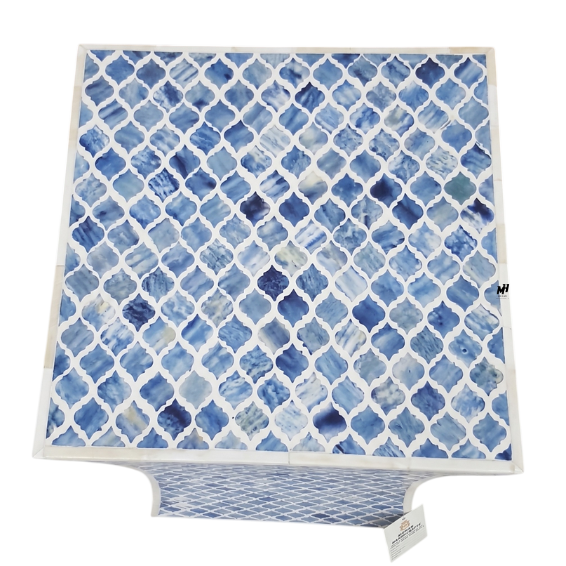 Blue bone inlay side table