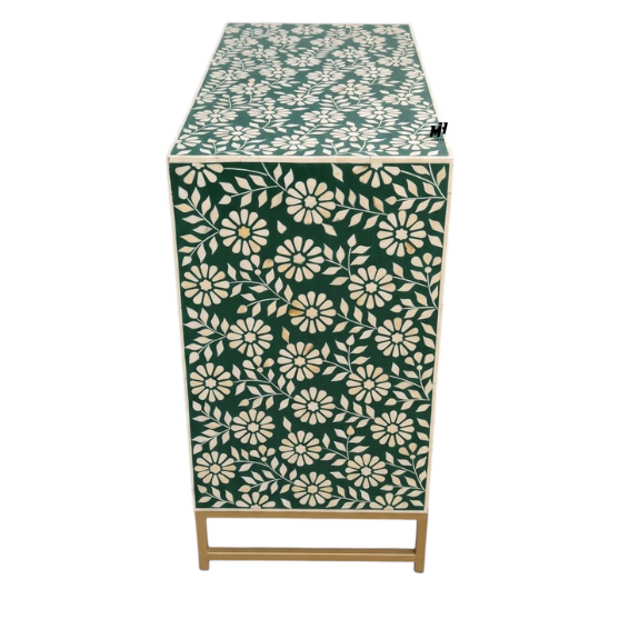 Bone Inlay Floral Chest of Drawers