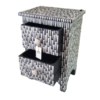 Black and white bone inlay bedside table | Wooden Nightstand Bedside Table | Nightstand