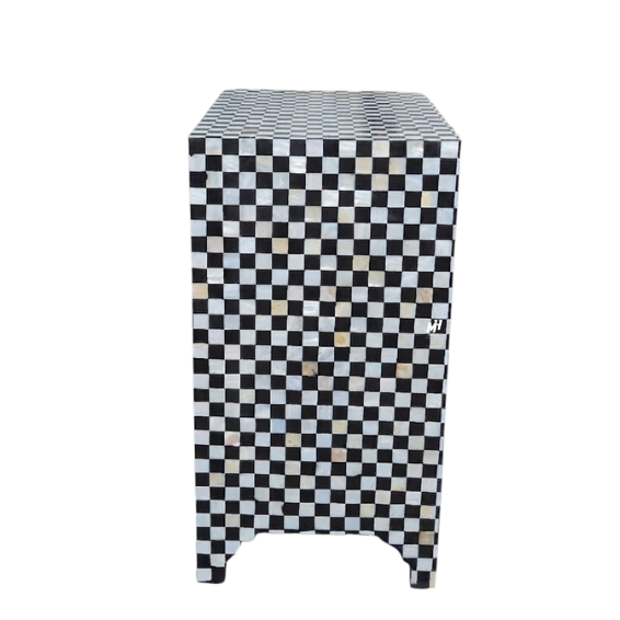 Mother of Pearl Inlay Bedside Table | Small Cabinet