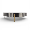 Round bone inlay center table with black and white chevron pattern Round bone inlay center table with black and white chevron pattern