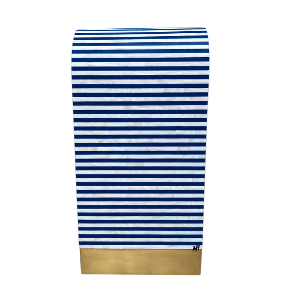 Striped bone inlay console table