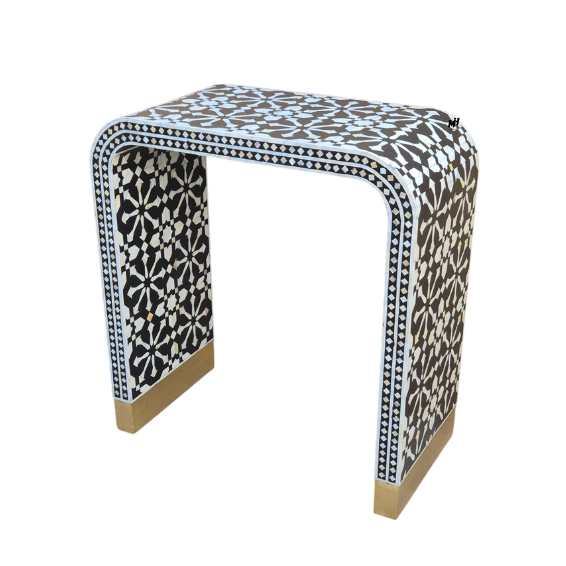 Black Mother of Pearl Inlay Console Table