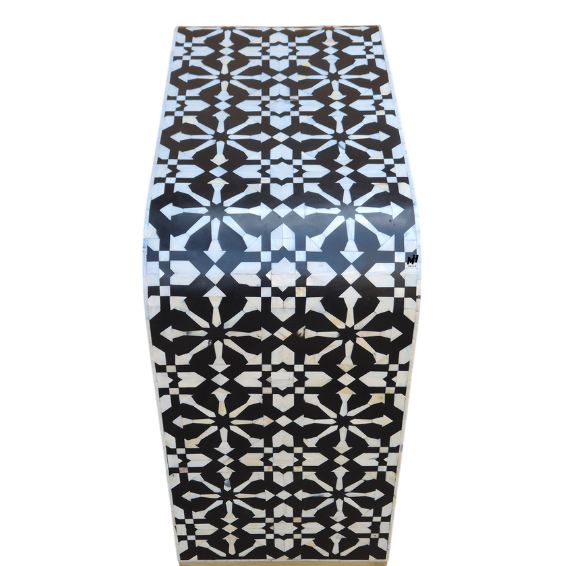 Black Mother of Pearl Inlay Console Table