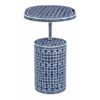Navy Blue Mother of Pearl Side Table – Two-Tier Design Navy blue mother of pearl side table