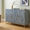 Bone-Inlay-Cabinet-Navy-Blue-Handcrafted-Buffet Bone inlay Navy Blue buffet cabinet
