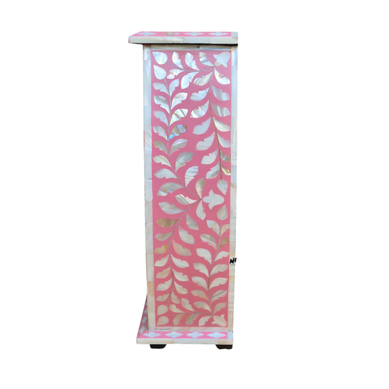 Pink mother of pearl inlay mini chest of drawers