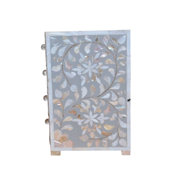 Grey mother of pearl inlay mini chest of drawers
