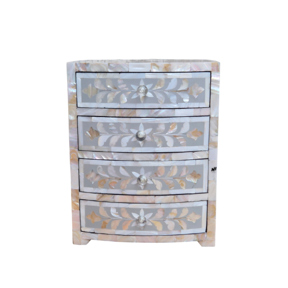 Grey mother of pearl inlay mini chest of drawers