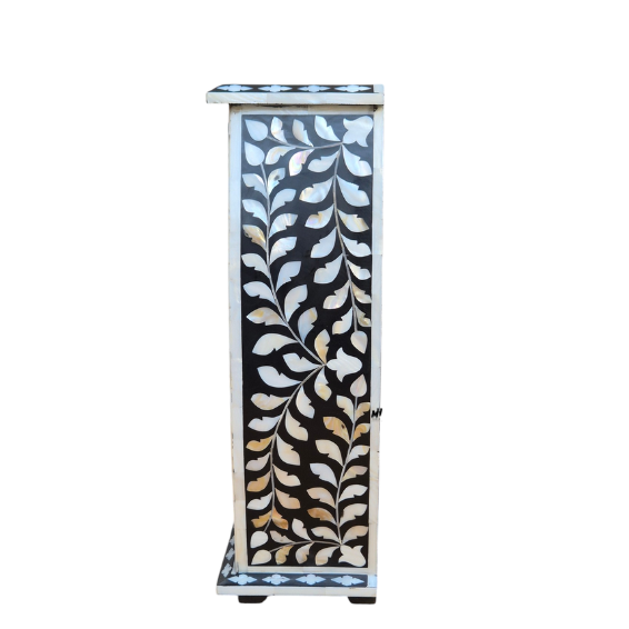 Black mother of pearl inlay mini chest of drawers