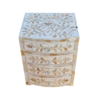 White mother of pearl inlay mini chest of drawers