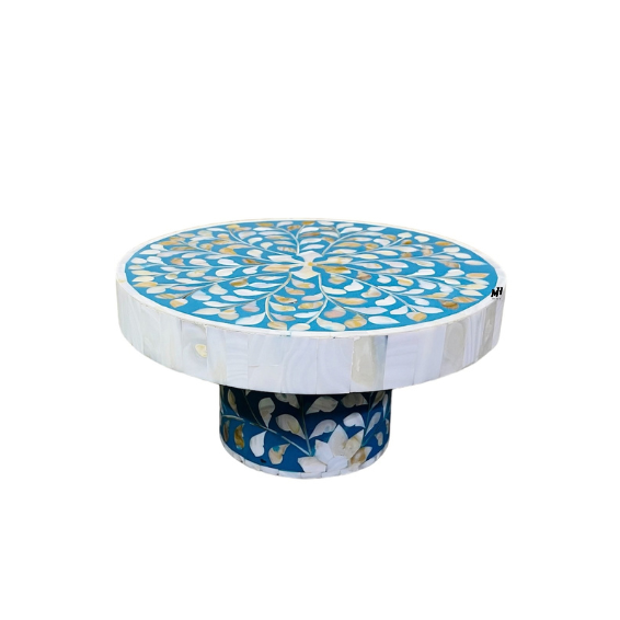 Blue mother of pearl inlay cake stand